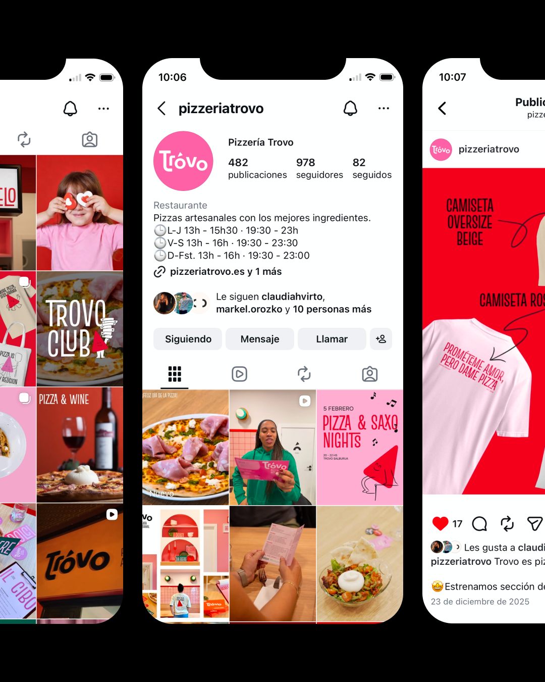 Redes sociales restaurante pizzeria